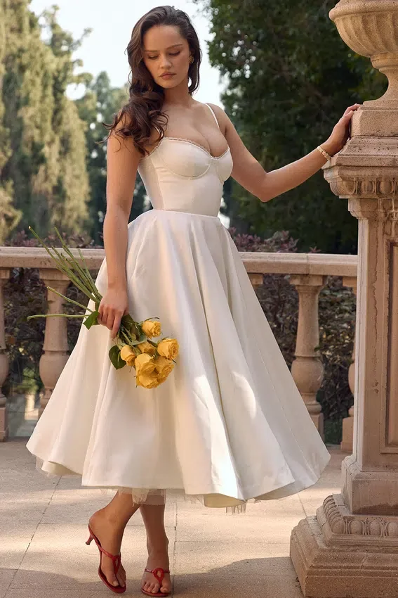 Mademoiselle White Tulle Midi Dress Mademoiselle White Tulle Midi Dress