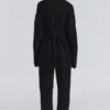 Madison Black Pure Wool Draped Front Cardigan