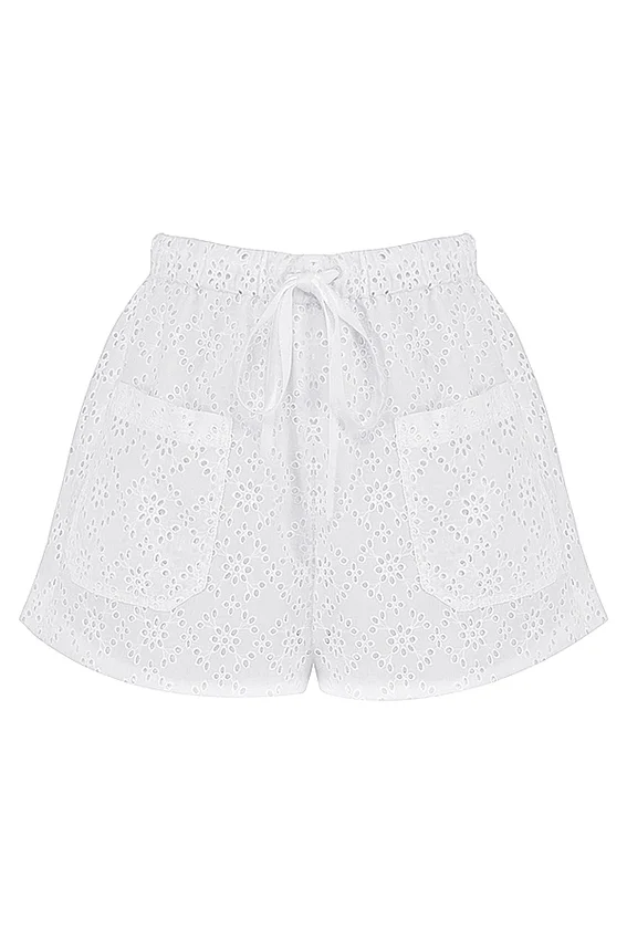Mae White Broderie Anglaise Shorts Mae White Broderie Anglaise Shorts