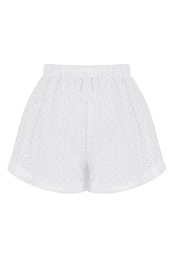 Mae White Broderie Anglaise Shorts Mae White Broderie Anglaise Shorts