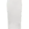 Maeve White Ribbed Knit Cargo Skirt