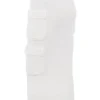 Maeve White Ribbed Knit Cargo Skirt