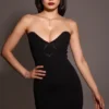 Magdalena Black Strapless Midi Dress Magdalena Black Strapless Midi Dress
