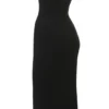 Magdalena Black Strapless Midi Dress Magdalena Black Strapless Midi Dress