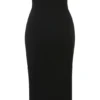 Magdalena Black Strapless Midi Dress Magdalena Black Strapless Midi Dress