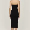 Magdalena Black Strapless Midi Dress Magdalena Black Strapless Midi Dress