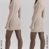 Mahalia Taupe Long Sleeve Mini Dress