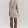 Mahalia Taupe Long Sleeve Mini Dress