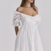 Maisie White Broderie Anglaise Regency Babydoll Mini Dress Maisie White Broderie Anglaise Regency Babydoll Mini Dress