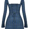 Malika Blue Tartan Corset Mini Dress Malika Blue Tartan Corset Mini Dress