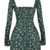 Malika Green Floral Corset Mini Dress