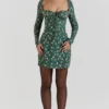 Malika Green Floral Corset Mini Dress