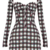 Malika Red Tartan Corset Mini Dress
