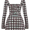 Malika Red Tartan Corset Mini Dress