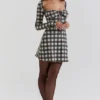 Malika Red Tartan Corset Mini Dress