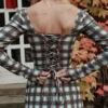 Malika Red Tartan Corset Mini Dress