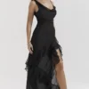 Malila Black Ruffle Maxi Dress Malila Black Ruffle Maxi Dress