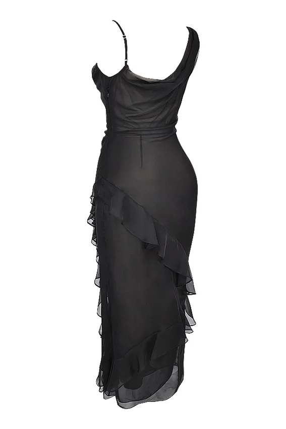 Malila Black Ruffle Maxi Dress Malila Black Ruffle Maxi Dress