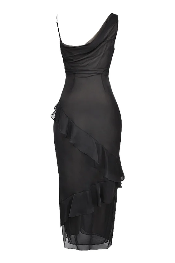 Malila Black Ruffle Maxi Dress Malila Black Ruffle Maxi Dress