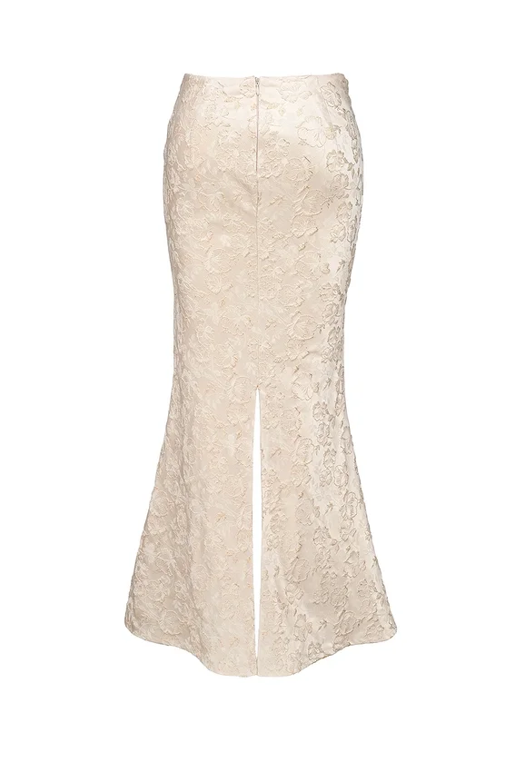 Mara Ivory Metallic Jacquard Maxi Skirt Mara Ivory Metallic Jacquard Maxi Skirt