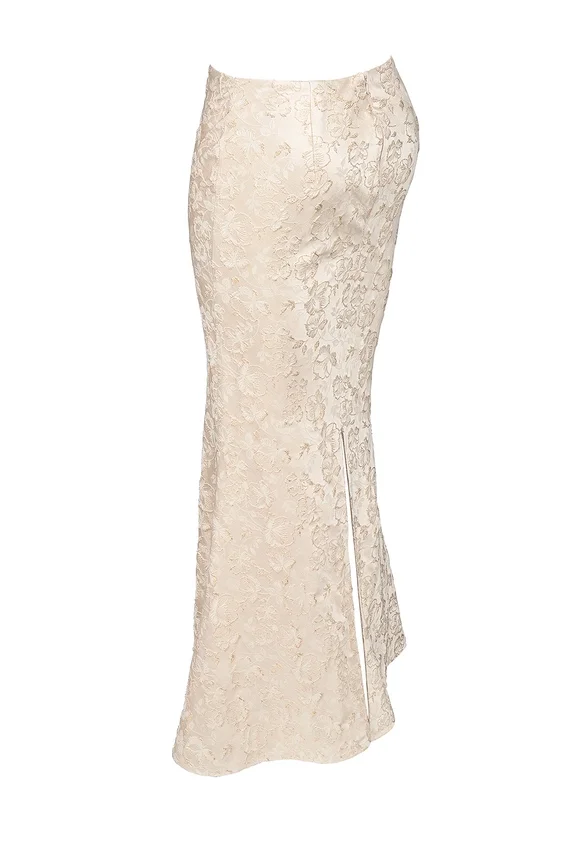 Mara Ivory Metallic Jacquard Maxi Skirt Mara Ivory Metallic Jacquard Maxi Skirt