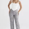 Mara Silver Metallic Lace Trousers Mara Silver Metallic Lace Trousers