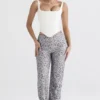 Mara Silver Metallic Lace Trousers Mara Silver Metallic Lace Trousers