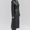 Marcel Black Faux Fur Trimmed Vegan Leather Coat