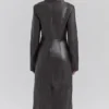 Marcel Brown Faux Fur Trimmed Vegan Leather Coat