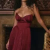 Marcella Berry Pleated Satin Maxi Dress Marcella Berry Pleated Satin Maxi Dress