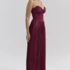Marcella Berry Pleated Satin Maxi Dress Marcella Berry Pleated Satin Maxi Dress