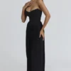 Marcella Black Georgette Pleated Maxi Dress Marcella Black Georgette Pleated Maxi Dress