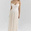 Marcella Ivory Georgette Pleated Maxi Dress Marcella Ivory Georgette Pleated Maxi Dress