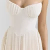 Marcella Ivory Georgette Pleated Maxi Dress Marcella Ivory Georgette Pleated Maxi Dress