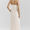 Marcella Ivory Georgette Pleated Maxi Dress Marcella Ivory Georgette Pleated Maxi Dress