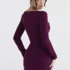 Marcella Merlot Plunge Corset Dress