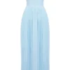 Marcella Ocean Blue Pleated Maxi Dress Marcella Ocean Blue Pleated Maxi Dress