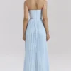 Marcella Ocean Blue Pleated Maxi Dress Marcella Ocean Blue Pleated Maxi Dress