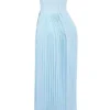Marcella Ocean Blue Pleated Maxi Dress Marcella Ocean Blue Pleated Maxi Dress