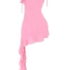 Marcia French Pink Ruffle Mini Dress