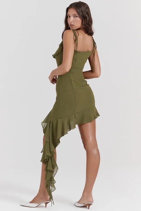 Marcia Olive Ruffle Mini Dress Marcia Olive Ruffle Mini Dress