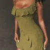 Marcia Olive Ruffle Mini Dress Marcia Olive Ruffle Mini Dress