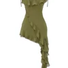 Marcia Olive Ruffle Mini Dress Marcia Olive Ruffle Mini Dress