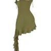 Marcia Olive Ruffle Mini Dress Marcia Olive Ruffle Mini Dress