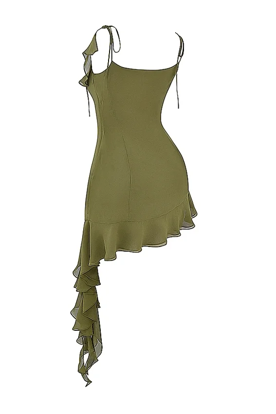 Marcia Olive Ruffle Mini Dress Marcia Olive Ruffle Mini Dress
