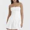 Marcy White Pleated Mini Dress Marcy White Pleated Mini Dress