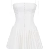Marcy White Pleated Mini Dress Marcy White Pleated Mini Dress
