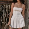 Marcy White Pleated Mini Dress Marcy White Pleated Mini Dress