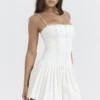 Marcy White Pleated Mini Dress Marcy White Pleated Mini Dress