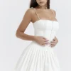 Marcy White Pleated Mini Dress Marcy White Pleated Mini Dress